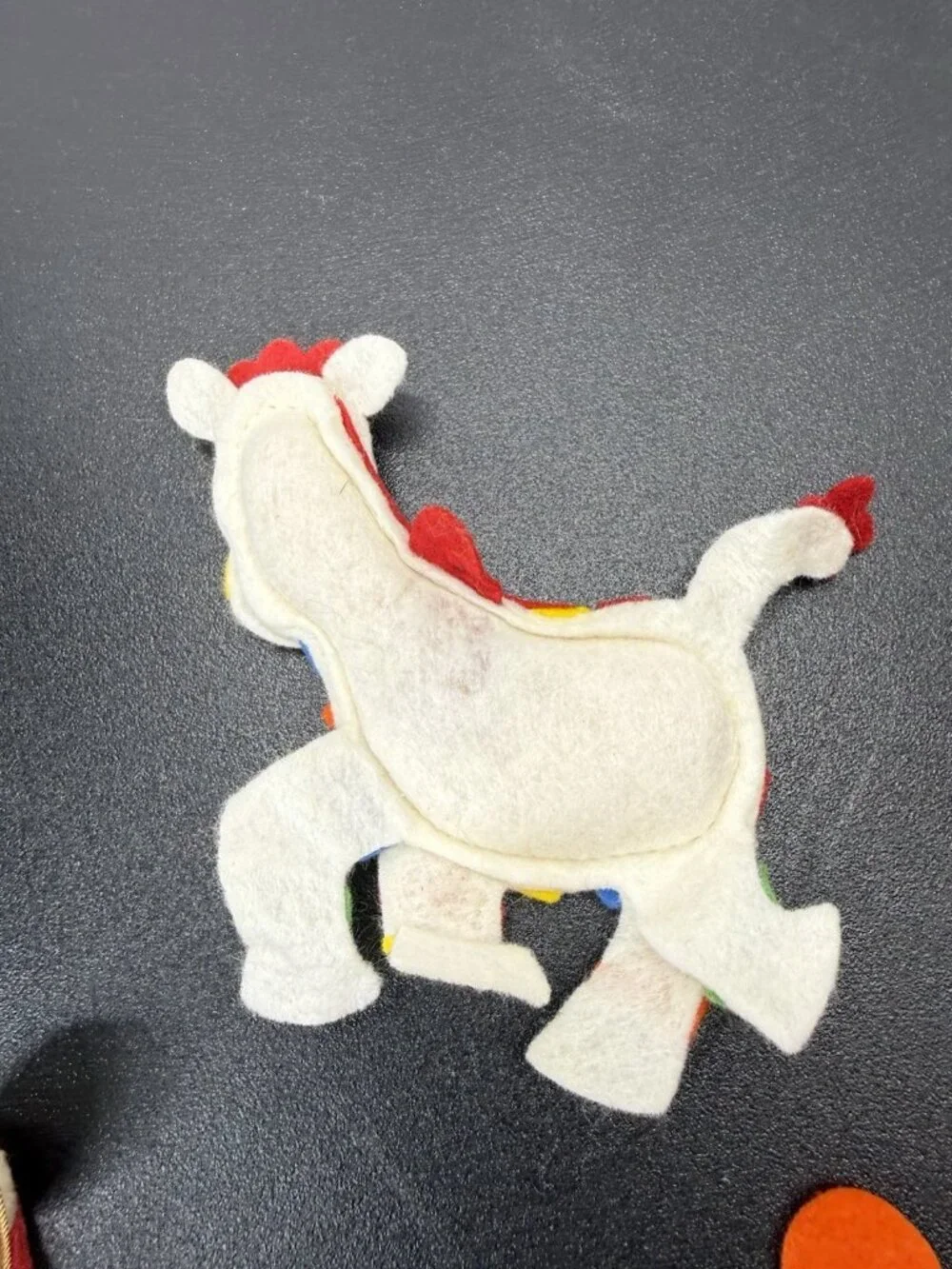 Christmas Ornaments Mixed Lot of 6 Vintage Handmade Felt Pom Pom Santa Animals